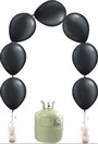 Helium Cilinder 50 met 25 doorknoopballonnen Zwart