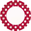 Polka Dots Bord 23 cm rood
