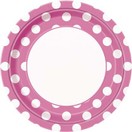 Polka Dots Bord 23 cm Roze