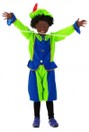 Zwarte Piet F Kids blauw / groen Mt S
