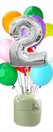 Helium Cilinder 50 met zilveren folie ballon cijfer 2