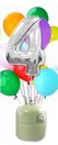Helium Cilinder 50 met zilveren folie ballon cijfer 4