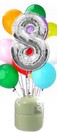 Helium Cilinder 50 met zilveren folie ballon cijfer 8