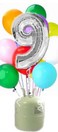 Helium Cilinder 50 met zilveren folie ballon cijfer 9