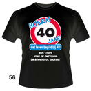 T-shirt verkeersbord 40 jaar