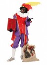 Zwarte Piet Plushe Rood/Paars met cape Maat S